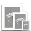 White and grey floral artwork print. Different sizes