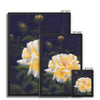 Yellow rose artwork canvas prints with black frame. Different sizes. Portrait floral art prints