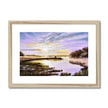 marshland sunset fine art framed print. Natural light wooden frame with white mount.