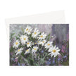 White daisy flowers artwork greeting card. Landscape format