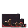 Beautiful Lady in Red painting. Canvas fine art prints in black picture frame. Different sizes. Ready to hang