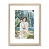 Japanese Kimono art. Fine art print with a natural light wooden frame and a white mount.