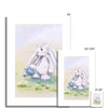 Beautiful white rabbit and daisy flower nursery fine art canvas prints. Different sizes.