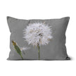 Dandelion  throw cushion. Grey and white. Rectangular