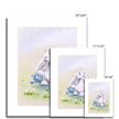 Beautiful rabbit and daisy flowers fine art print, different sizes. Nursery art.