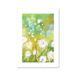 Fluffy dandelion seeds painting, art print. Portrait format