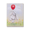 Adorable Rabbit floats from a red balloon nursery art print