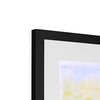 Fine art print with black frame and a white mount. Top corner detail