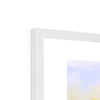 Fine art print in a white frame. Top corner detail.