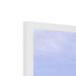 The White Sailboat fine art print. Close up of top corner and white  frame