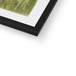 Fine art print with black frame and a white mount. Corner detail