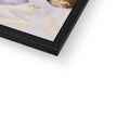 Teddy Bears at Christmas, art print in black frame. Close up of bottom corner and black frame