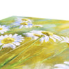 Daisy flower canvas fine art print. Close up showing the grain of the canvas material