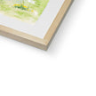 Fine art print in wooden frame with a white mount. Corner detail