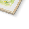 Fine art print in wooden frame with a white mount. Corner detail