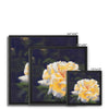 Yellow rose artwork canvas prints with black picture frame. Different sizes. Square format.