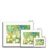 Dandelion seed heads and grasses artwork print in white frame. Landscape format. Different sizes