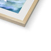 Daisy Flowers in the Sunshine, fine art print. Close up of bottom corner detail and the natural frame and white mount.