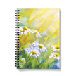 Floral artwork design spiral notebook. Yellow and white.