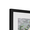 Crazy Daisies artwork print in black frame with white mount. Close up of top corner and frame.