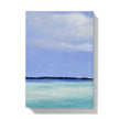 White Sailing Boat on a serene ocean, artwork design hardback journal. Back cover view