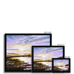 Marshland sunset artwork framed prints. Black frame. Different sizes.