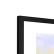 Fine art print in a black frame. Top corner detail.