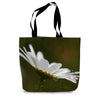 Daisy flower artwork canvas tote bag