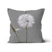 Dandelion square sofa pillow. Grey and white