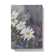 White daisy flowers artwork design hardcover journal. Front cover