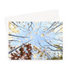 Autumn tree canopy art greeting card. Landscape format