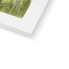 Fine art print with white frame and a white mount. Corner detail