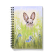 Rabbit and flower artwork design notebook. Spiral bound, Vegan-friendly, notebook 