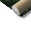 Illuminated, landscape fine art print with cardboard tube used for shipping.