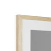 Art print in wooden frame with white mount. Corner detail