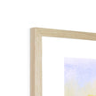 Fine art print in a natural light wooden frame. Top corner detail.