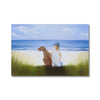 A Boy and His Dog summertime painting. Canvas Print.