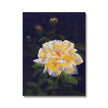 Yellow rose on a dark violet background artwork, canvas fine art print. Ready to hang 