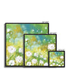 Dandelion Seed canvas art prints within a black frame, ready to hang. Different size square floral art prints.