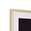 Art print with natural light wooden frame. Top corner detail