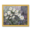 White daisy flowers art print in a gold frame