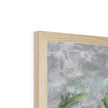 Crazy Daisies art print in a natural frame. Close up of top corner and frame