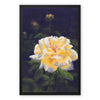 Yellow rose artwork canvas print with black frame. Ready to hang 