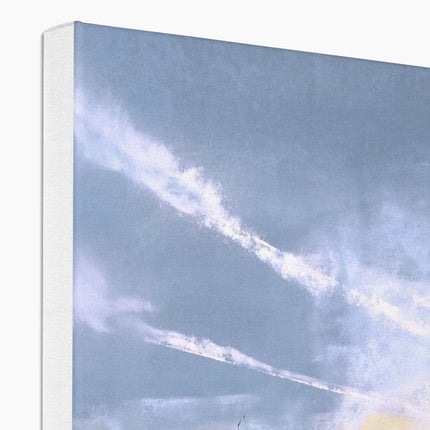 Veil of Angels, fine art canvas print. Close up of top corner and white wrap