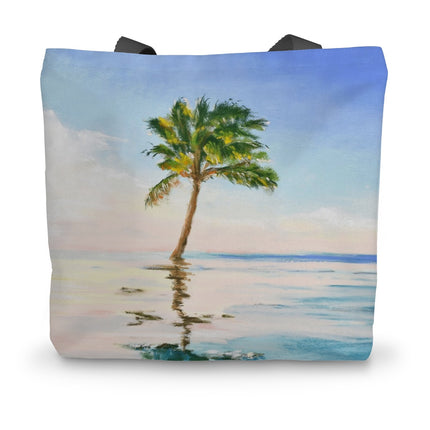  Beautiful beach art tote. Palm Tree artwork design. Turquoise tote