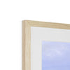 White Sailboat fine art print. Close up of top corner and natural frame detail