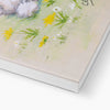 Rabbit canvas art print. Close up and bottom corner detail showing white wrap.