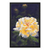 Yellow rose artwork. Canvas print with black picture frame. Ready to hang