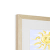 Fine art print in wooden frame with a white mount. Top corner detail