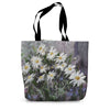 White daisy flowers floral design shopping tote. Multi coloured.